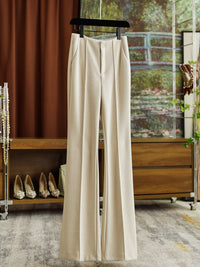 Damen Schicke, weite Anzughose Nord Taschen in Beige