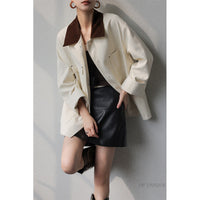 Damen Übergangsjacke mit modernem Design Nord Taschen in Beige