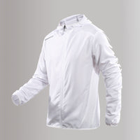 Herren Atmungsaktive und Wasserdichte Laufjacke in Weiß