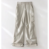 Damen Technische Weite Cargo-Hose mit verstellbarem Saum und Mehrfachtaschen Nord Taschen in Hell-erbsengrün