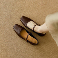 Damen Ballerinas mit modischem Riemchen in Braun