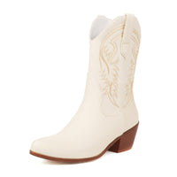 Elliot | Modische Bestickte Stiefeletten in Beige