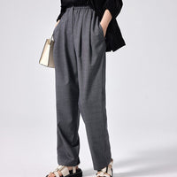 Damen Oversized Hahnentritt-Blazer mit Reverskragen und legerer Silhouette Nord Taschen in Grau Passende Hose