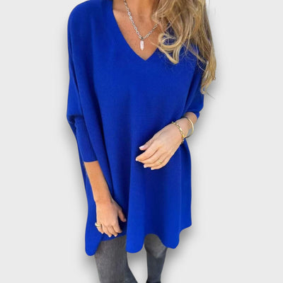 Leona – Locker gestrickte Tunika mit V-Ausschnitt