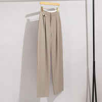 Damen Hochtaillierte weite Anzughose mit Bundfalten Nord Taschen in Hellkaffee (Hose)