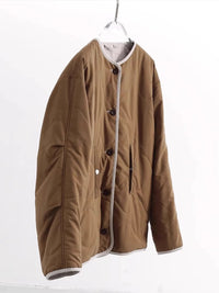 Damen Stylische Steppjacke mit Rundhalsausschnitt Nord Taschen in Braun