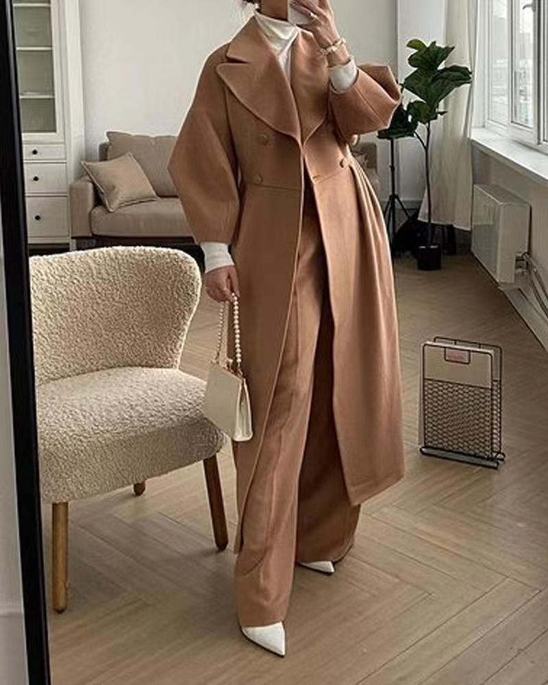 Eleganter Langer Trenchcoat für Damen | Reverskragen