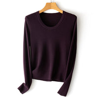 Damen Feinstrick-Langarmshirt mit Rundhalsausschnitt und leichter A-Linie Nord Taschen in Ankora-Rot