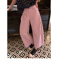 Damen Weit geschnittene Culotte-Jeans Nord Taschen in Rosa
