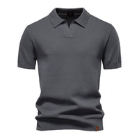Alarich™ – Strukturiertes Polo-Shirt in Dunkelgrau