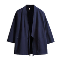 Romy | Leichte Kimono Wickeljacke in Navyblau