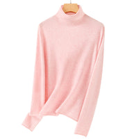 Damen Feiner Rollkragenpullover aus ultraleichtem Feinstrick mit schlanker Silhouette Nord Taschen in Rosa Blüten