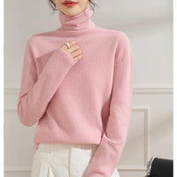 Damen Leichter Kaschmir-Mix Rollkragenpullover mit feinem Soft-Finish und schmaler Silhouette Nord Taschen in Blütenrosa