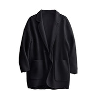 Damen Oversized Wolljacke Nord Taschen in Schwarz