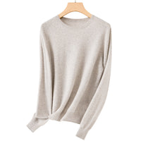Damen Feiner Rundhals-Feinstrickpullover mit leichter Oversize-Passform Nord Taschen in Haferkamel