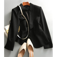 Damen Stilvoller Einreiher Blazer Nord Taschen in Schwarz