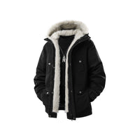 Herren Gefütterte Winterparka mit Kunstfellkapuze und Thermofutter, wind- und wasserabweisend Nord Taschen in Schwarz