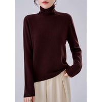 Damen Leichter Kaschmir-Mix Rollkragenpullover mit feinem Soft-Finish und schmaler Silhouette Nord Taschen in Tee‑Braun
