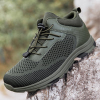 Herren Atmungsaktive Trail-Schuhe mit flexiblem Schnürsystem in Olivgrün
