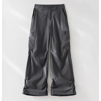 Damen Technische Weite Cargo-Hose mit verstellbarem Saum und Mehrfachtaschen Nord Taschen in Graphitgrau