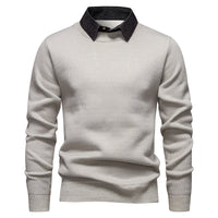 Herren Feinstrickpullover mit integriertem Hemdkragen‑Detail Nord Taschen in 9063 Beige (gefüttert)
