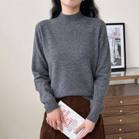 Damen Feiner Feinstrick-Pullover mit kurzem Stehkragen und Kaschmir-Optik Nord Taschen in Koreanisches Grau