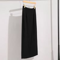 Damen Maxirock aus Feinstrick mit geradem Fall und hoher Taille Nord Taschen in Schwarz