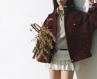Damen Stylische Bomberjacke Nord Taschen in Angora Rot