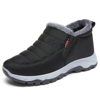 Winterschuhe Herren | Slip-On Stiefel Knöchelhoch Niedriger Schnitt in Schwarz