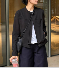 Damen urbane Übergangsjacke mit minimalistischen Details Nord Taschen in Schwarz
