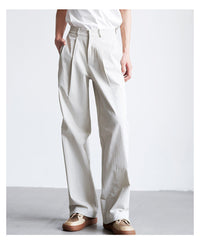 Herren weite hochtaillierte Bundfaltenhose aus Baumwollmix Nord Taschen in Grau