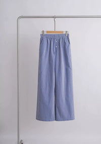Damen Weit geschnittene Baumwollhose Nord Taschen in Blau