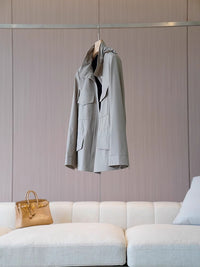 Damen Stylische Übergangsjacke mit praktischen Taschen Nord Taschen in Graublau