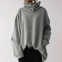 Übergroße Pullover mit Rollkragen in Grau
