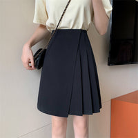 Damen Plissierter Minirock mit hoher Taille Nord Taschen in Schwarz