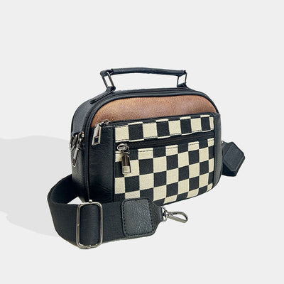 CHESSMATE Schultertasche | Moderner, Kompakter Style mit Schachbrettmuster