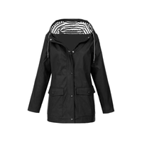 Regenjacke Damen Wasserdicht | Leicht & Mit Kapuze in Schwarz