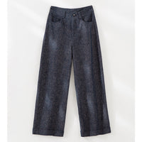 Damen Weite High-Waist-Jeanshose mit Bügelfalte und Umschlagsaum Nord Taschen in Jeansblau