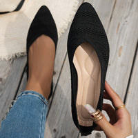Damen elegante Ballerinas mit atmungsaktivem Strickdesign in Schwarz