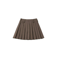 Damen Plissierter Midi-Rock Nord Taschen in Mocca