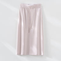Damen Jersey-Midirock mit elastischem Tunnelzugbund und geradem Fall Nord Taschen in Babyrosa