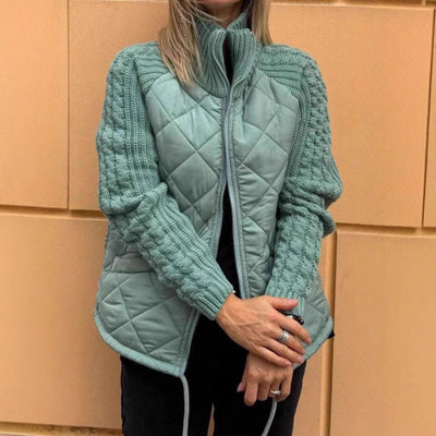Kayla | Steppjacke Mit Strickärmeln Und Reißverschluss