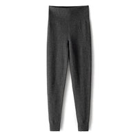 Damen Thermo-Feinstrick-Leggings mit hoher Taille und geripptem Knöchelabschluss Nord Taschen in Schwarzgrau
