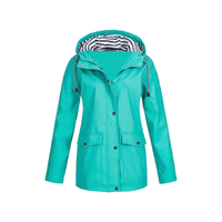 Regenjacke Damen Wasserdicht | Leicht & Mit Kapuze in Türkis