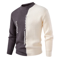 Bruno | Herren Strukturierter Zierband Strickpullover in Grau