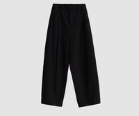 Damen Weit geschnittene High-Waist Anzughose Nord Taschen in Schwarz