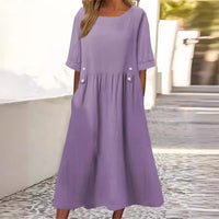 Alice | Kleid aus Baumwoll Leinen in Lila