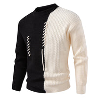 Bruno | Herren Strukturierter Zierband Strickpullover in Schwarz
