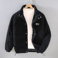 Günther | Herren Lockere Passform Cordjacke in Schwarz