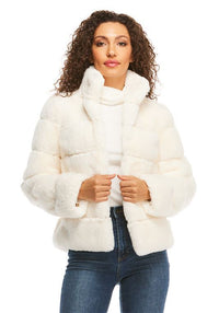 Damen Modische Daunenjacke mit hohem Kragen in Weiß